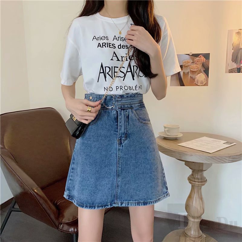 Ảnh Chân váy jean Xếp Ly Dáng Chữ A Thời Trang Cho Nữ 4