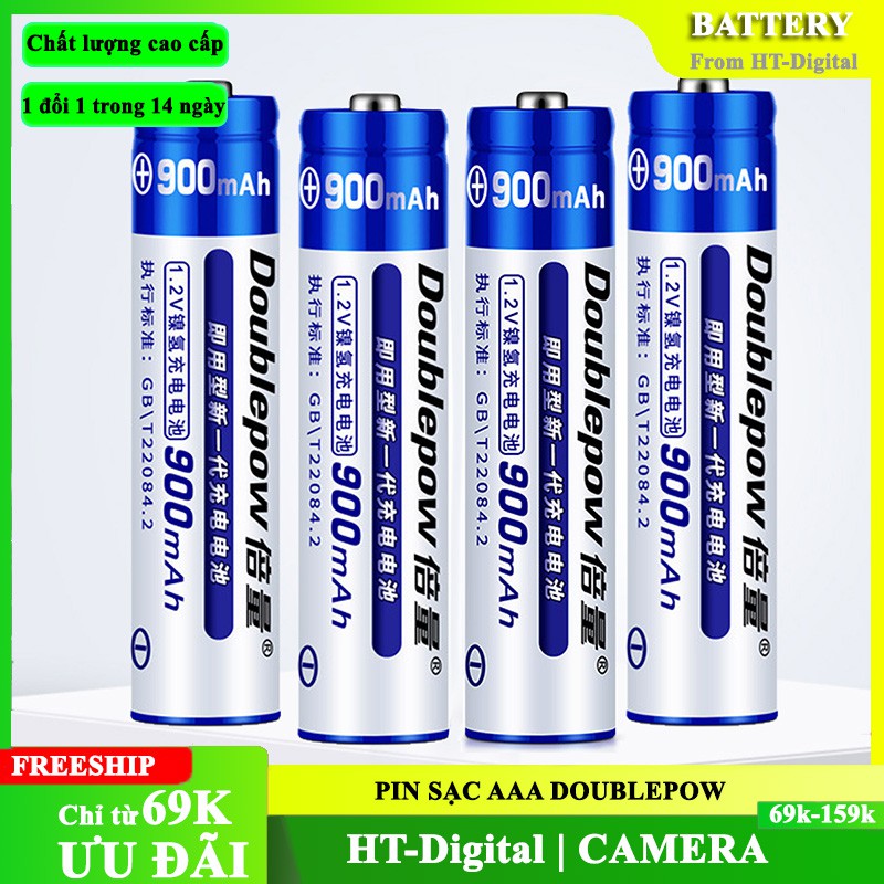 Bộ 4 Pin Sạc AAA 900mAh Doublepow - Pin Tiểu Sạc AAA | Shopee Việt Nam