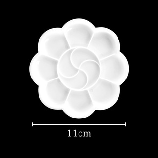 Khay nhựa pha màu, palette nhựa pha màu 🌈 11cm tròn bông hoa, 12 ô màu