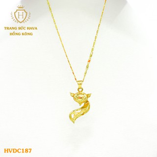 Dây Chuyền, Vòng Cổ Nữ Mặt Hồ Ly Xi Mạ Vàng Non Cao Cấp - Trang Sức Hava Hong Kong - HVDC187