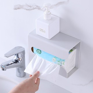 Hộp đựng giấy vệ sinh, Giấy ăn, Túi Nilong Cuộn Đa Năng Kèm Miếng Dán Tường Nano Sáng Tạo Mới - 88310 AMIZIN