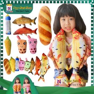 GẤU BÔNG BÁNH MÌ BÌNH SỮA TRÁI BẮP TRÀ SỮA 3D SIÊU CƯNG CHO BÉ - THÚ BÔNG 3D CHO BÉ