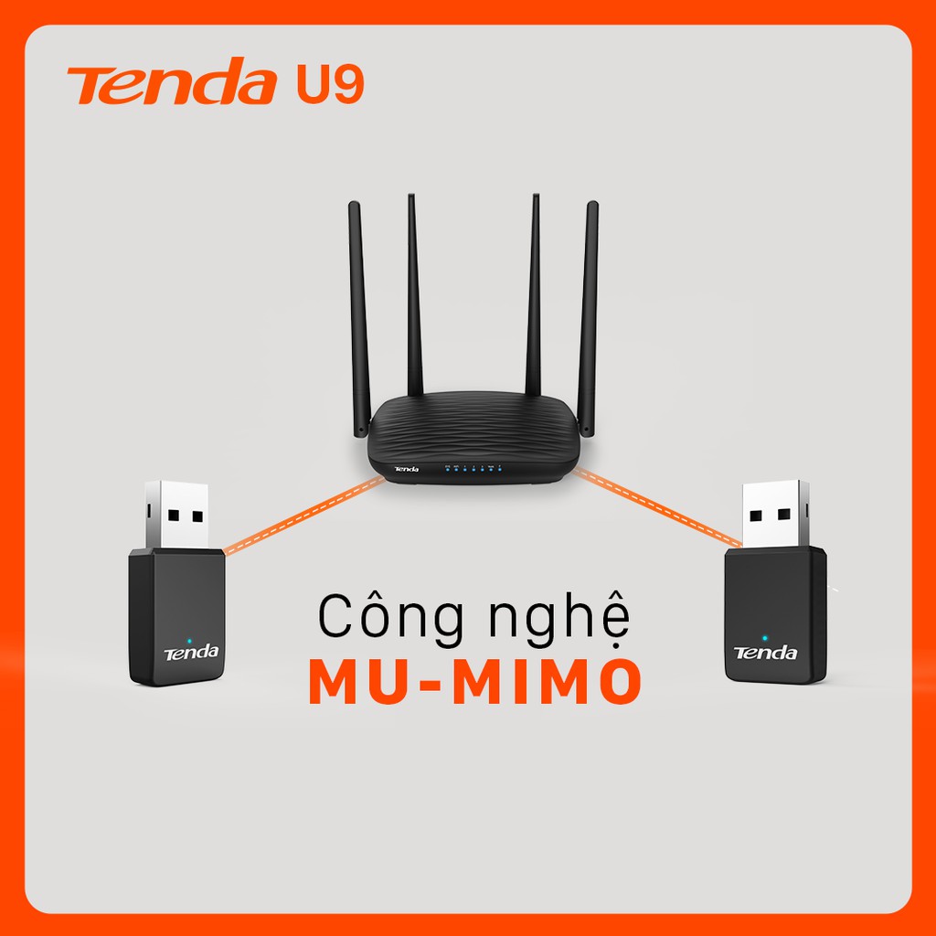 Ảnh Bộ Chuyển Đổi USB WiFi Tenda U9 Chuẩn AC Tốc Độ 650Mbps - Hàng Chính Hãng 3