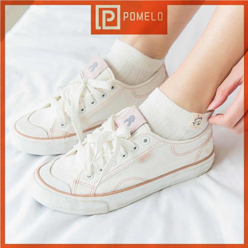 Vớ Cotton Mỏng Màu Trắng Miệng Nông Kiểu Nhật Bản Dễ Thương Cho Bé Gái 2