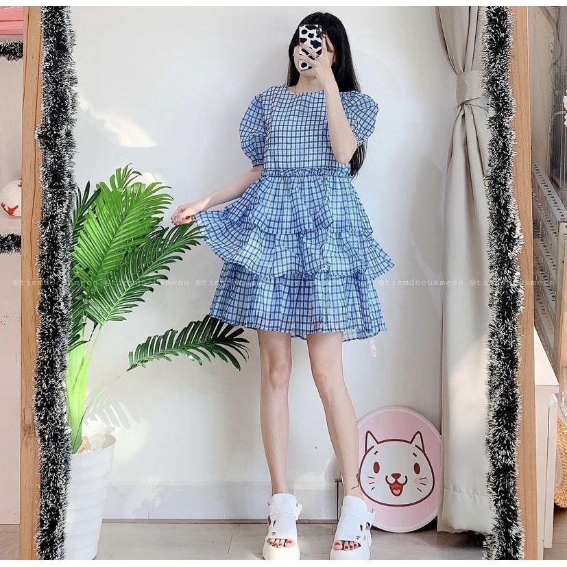 ĐẦM XANH NHÚN BÈO TẦNG TAY PHỒNG XINH XẮN - MOSA DRESS