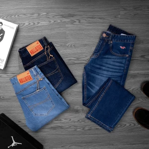 Quần jean nam Hollister hàng xuất dư ống đứng, chất co giãn thoải mái form hãng đổi size thoải mái