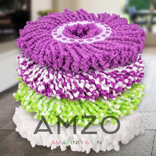 AMZO_COMBO 4 BÔNG LAU NHÀ TRÒN 360 THAY THẾ MỌI LOẠI CÂY HIỆN NAY - SỢI BÔNG COTTON THẤM HÚT TỐT