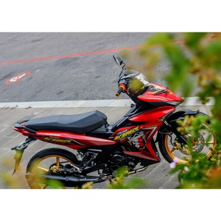Tem Rời Dán Xe Exciter 150 Mẫu King Drag Đỏ Đen Cực Hot, Hàng 3 Lớp Chất Lượng Cao ,Team Decal
