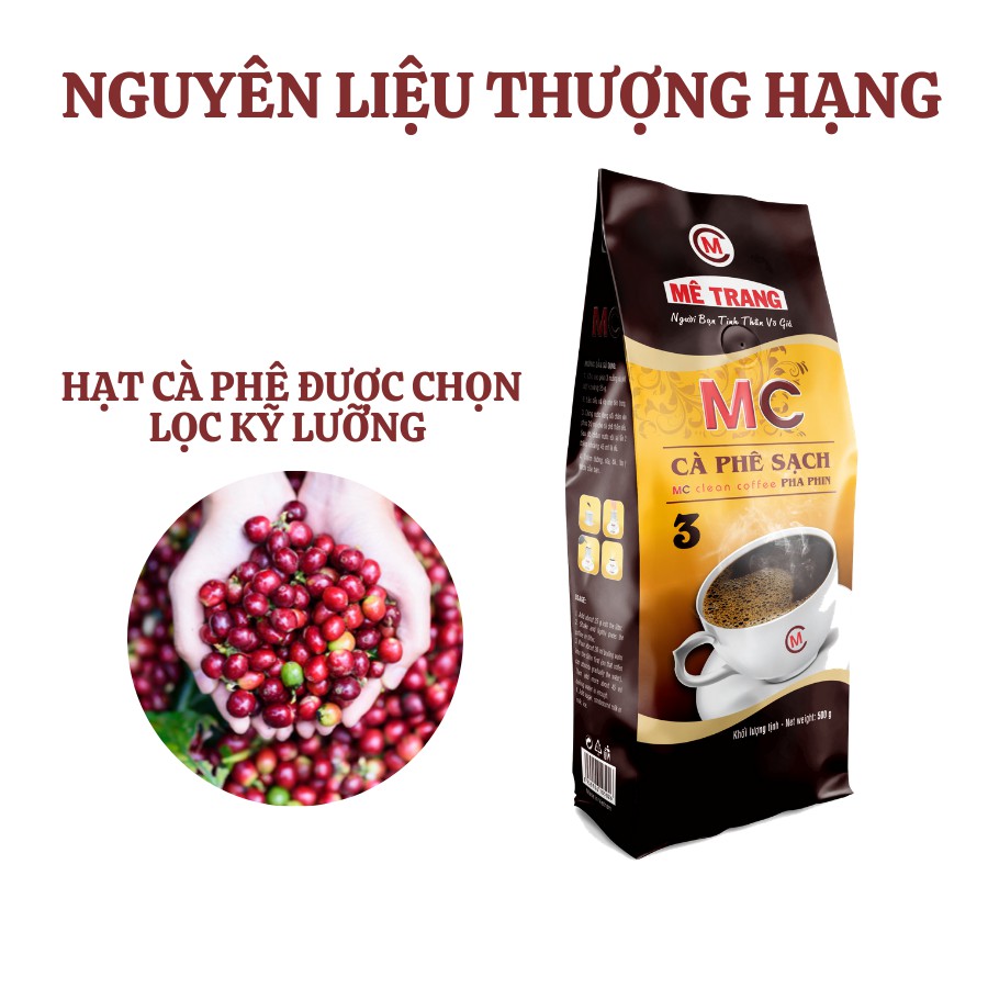 Ảnh Cà phê Arabica, cafe rang xay pha phin nguyên chất - Mê Trang MC3, gói bột cà phê 500g 4