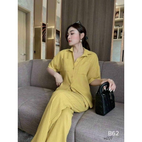Set bộ đũi gân tay ngắn quần dài thiết kế