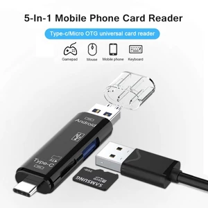 5 Trong 1 USB 3.0 Loại C / USB / Micro USB Đầu Đọc Thẻ Nhớ TF SD OTG Bộ Chuyển Đổi