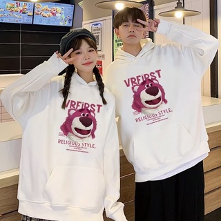 Áo Hoodie Tay Dài Dáng Rộng In Họa Tiết Hoạt Hình Gấu Dâu Tây Dễ Thương Thời Trang Cho Nam Và Nữ Size M-3XL