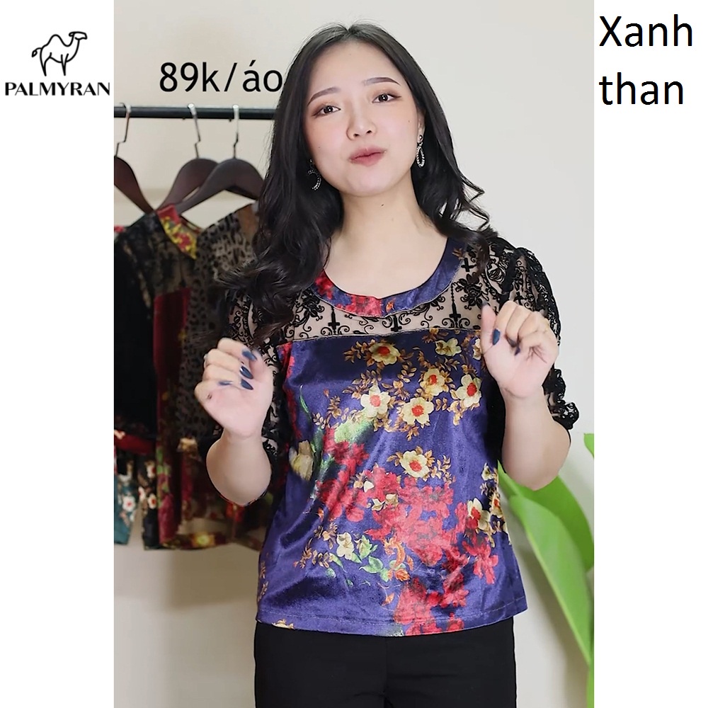 Áo Nhung Tuyết In Hoa 3D Cao Cấp palmyran AH01