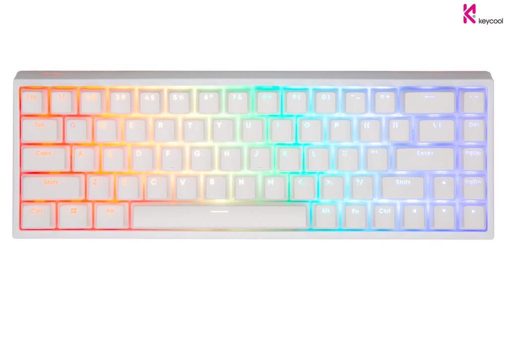 Bàn phím Keycool GZ-68 Black/White RGB Hotswap Three-mode Bluetooth 5.0 ...