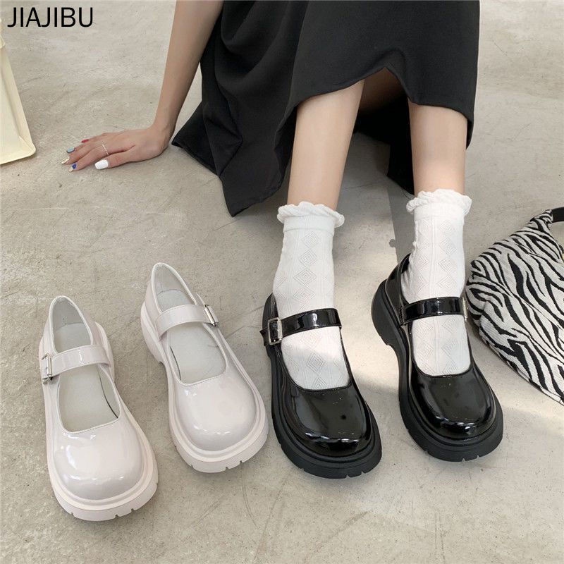Size 35-44 Giày đồng Phục JK Nhật Bản Giày Lolita Mũi Tròn Màu Đen Korean Fashion Platform Mary Jane Shoes Black High Heel School Shoes for Teenage Girls Round Toe Doll Shoes Cute Princess Shoes Giày Khiêu Vũ Giày Eva Giày Da đế Mềm