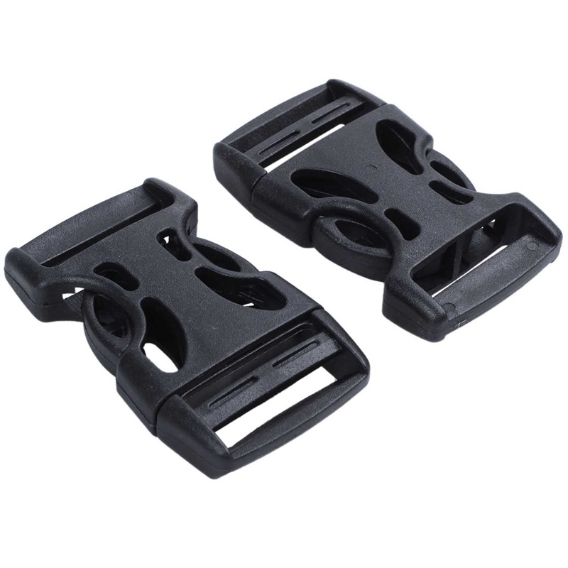 4 Kẹp khóa tháo nhanh mặt nhựa cho dây đeo vải 25mm màu đen