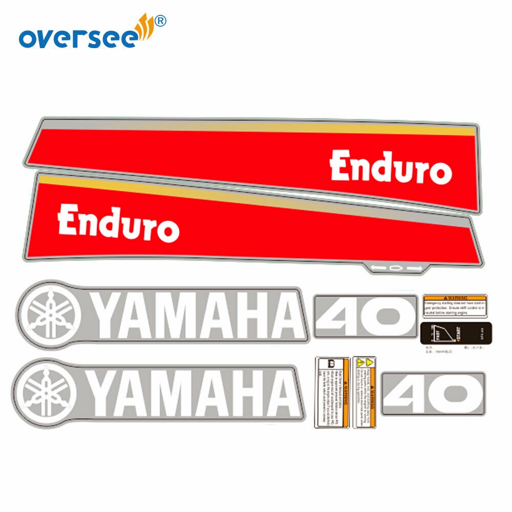 Dành cho Yamaha 40HP 2 thì Bộ đồ họa / nhãn dán phía ngoài Top Cowling ...