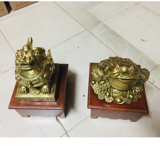 Cặp cóc + tỳ hưu hút tài lộc  vật phẩm phong thuỷ bằng đồng