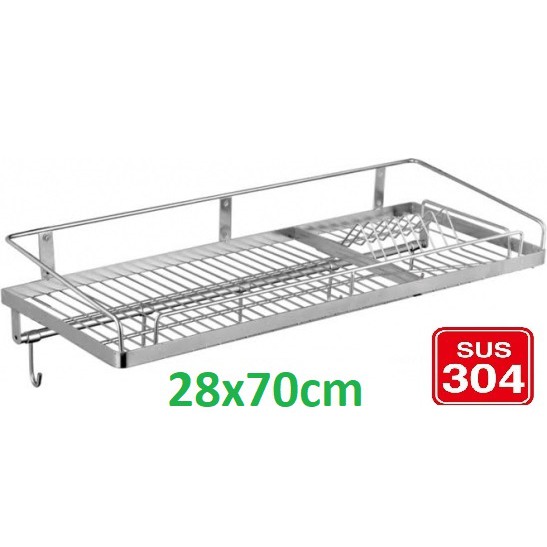 Kệ chén inox 1 tầng INOX304 70x28(cm) - Kệ chén treo tường - Kệ úp bát ...