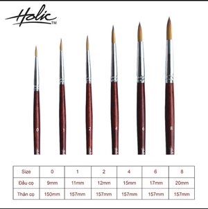 Cọ tròn/ cọ tỉa Nabii Holic size 0/1/2/4/6/8 giá hạt dẻ 🐻🌸👌