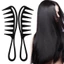 EBINLANDS Lược Răng Rộng Chăm Sóc Sức Khỏe Lược Nhựa Cá Mập Làm Tóc