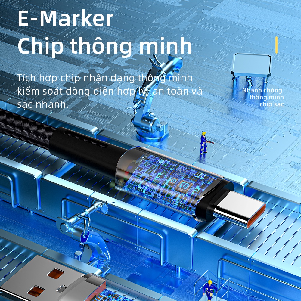 Ảnh Cáp sạc nhanh Essager 66W 6A USB to Type-C cho Huawei OPPO VIVO 4