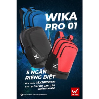 Balo Wika Pro 01 Thiết Kế Rộng Rãi, Có Ngăn Đựng Giày Riêng ,Chất Liệu Cao Cấp Chắc Chắn