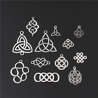 10pc Hợp Kim Kim Kim Loại Bạc Trái Tim Vô Cực Tình Yêu Tình Yêu Trung Quốc Nút Kết Nối Quyến Rũ Mặt Dây Chuyền Để Làm Đồ Trang Sức