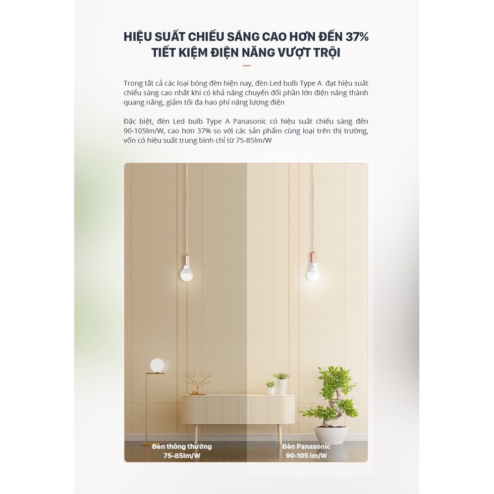 Ảnh Đèn LED Bulb Panasonic A Type Công suất 6W/9W/11W/15W ánh sáng Trắng, ánh sáng Vàng 2