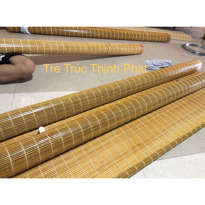 Mành rèm tre trúc Vàng sơn bóng Vàng( Sẵn Dây Kéo và Ròng Rọc). Mành ...