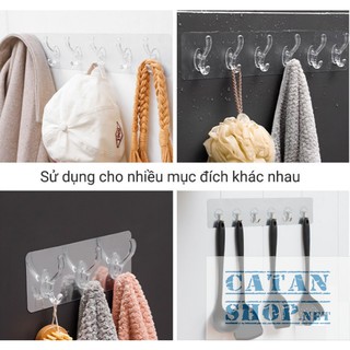 Móc dán tường, thanh treo đồ 6 móc dán tường nhà tắm nhà bếp siêu dính siêu chịu lực GD387-6Deo