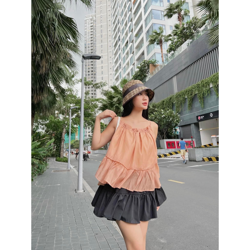 ÁO HAI DÂY CHẤT LIỆU XÔ XỐP BỒNG BỀNH XINH XẮN - JOYCE TOP