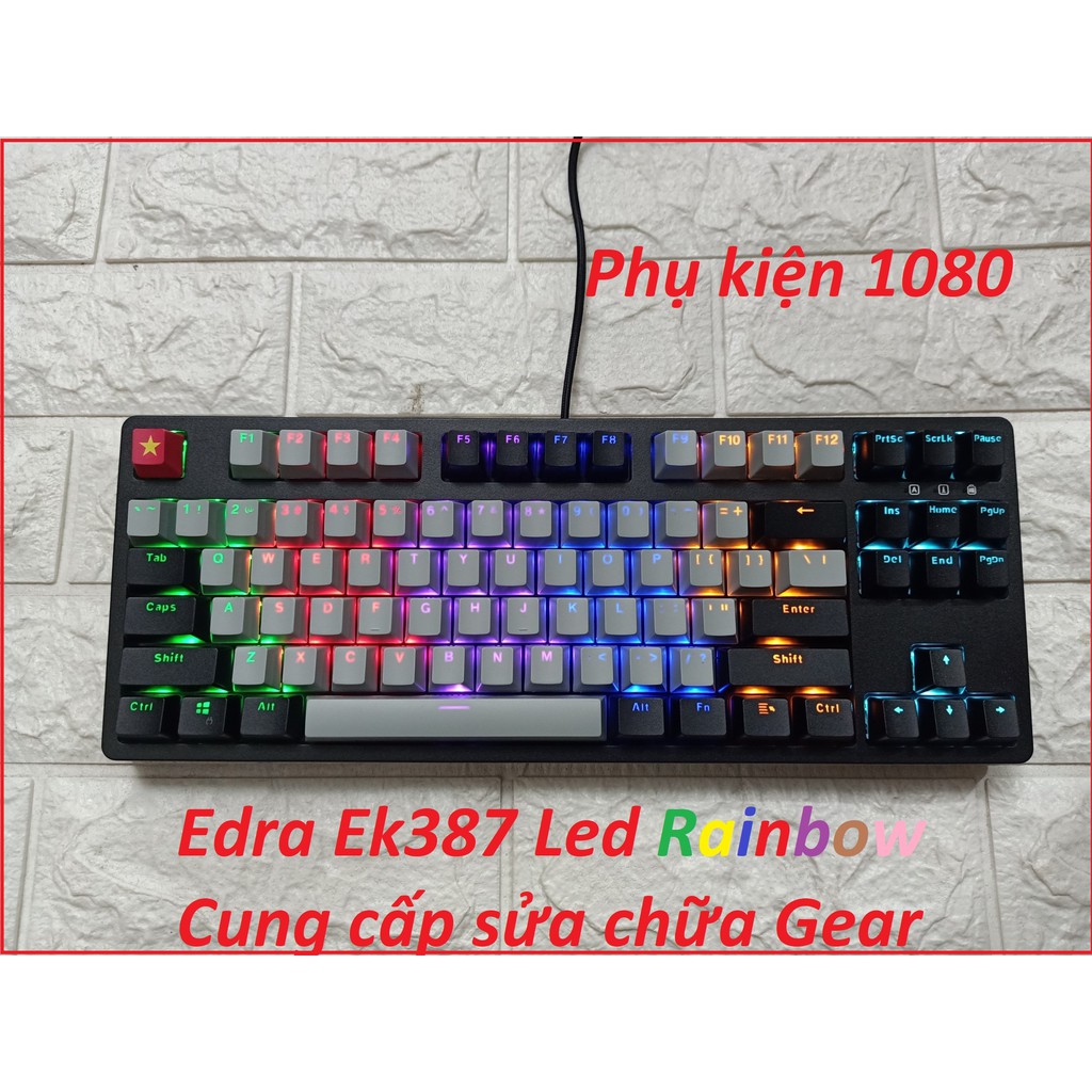 Bàn Phím Cơ EDRA EK387 Led Rainbow Huano Switch - Dây Cap Type C Cực ...