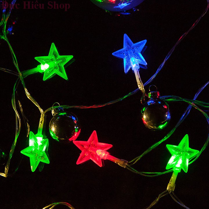 3 bộ dây đèn ngôi sao chớp tắt đủ màu 4m 18 bóng, đèn trang trí noel giáng  sinh, dây đèn chớp nháy | Đức Hiếu Shop | Shopee Việt Nam