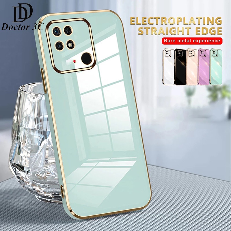 Ốp Điện Thoại Viền Vuông TPU Mềm Mạ Điện Kèm Phim Bảo Vệ Lens Cho Redmi 14C 14R 13 13C 12 A1 10 10C 10A 9 9C 9A 4G 5G 2022 2024