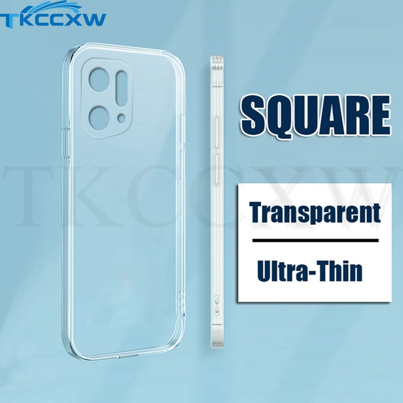 Ốp Điện Thoại Silicon Trong Suốt Hình Vuông Cho OPPO F11 F19 Pro+ F19S F1S F5 Youth F15 Find X5 X3 Pro X5 X3 X2 Lite X2 X3 Neo