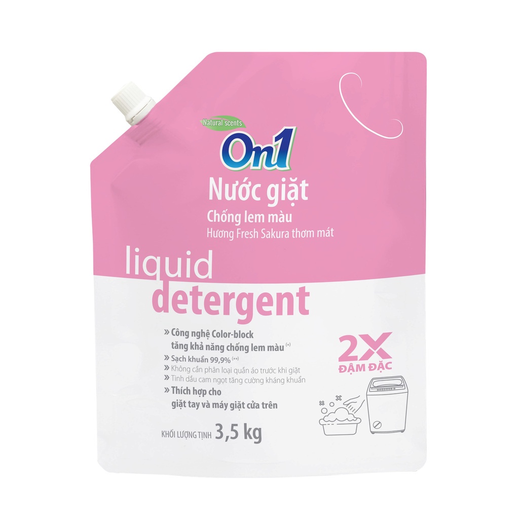 Ảnh Nước giặt xả On1 chống lem màu hương Fresh Sakura 3.5Kg N6403 sạch khuẩn, khử mùi, kết hợp giặt xả 2 trong 1 3