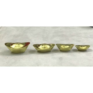 Thỏi vàng tài lộc nhiều cỡ bằng đồng nguyên khối hàng bóng đẹp vật phẩm phong thủy tài lộc