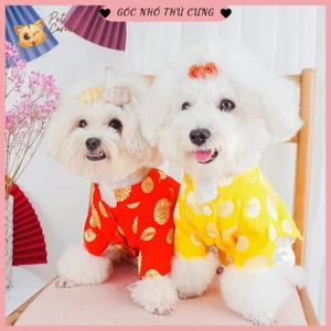 Quần áo Tết cho chó mèo, áo dài vải gấm cho thú cưng 💖