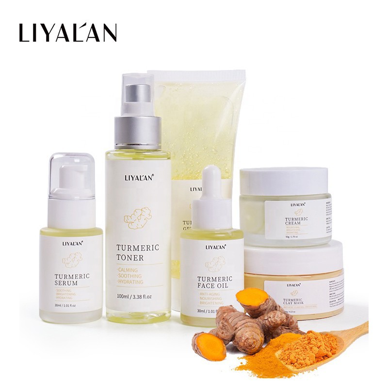 Set mỹ phẩm chăm sóc da LIYALAN tinh chất nghệ loại bỏ mụn dưỡng trắng hiệu quả