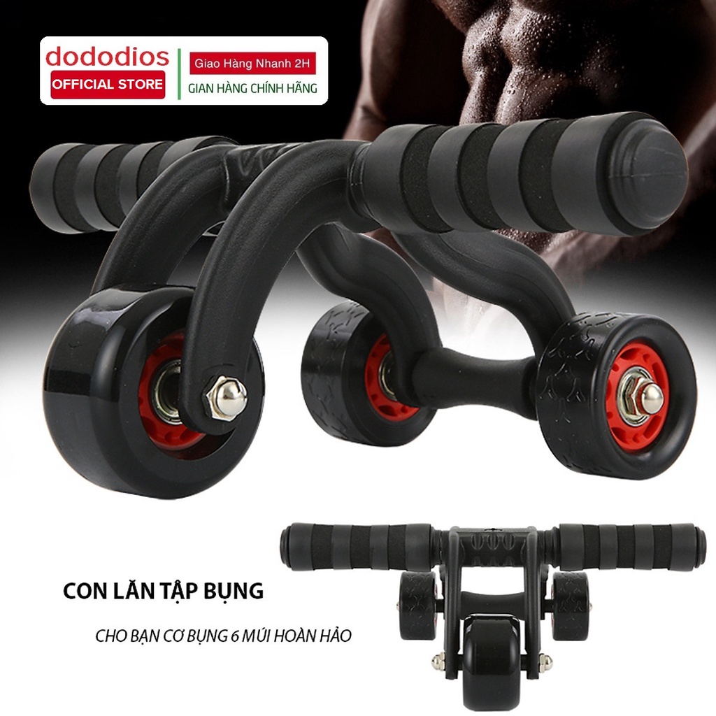 Ảnh Dododios Con Lăn Tập Cơ Bụng 6 Múi Có 4 Bánh Chắc Khỏe Tập Gym Thể Dục Tại Nhà + Tặng Miếng Thảm - Sản Phẩm Chính Hãng 4