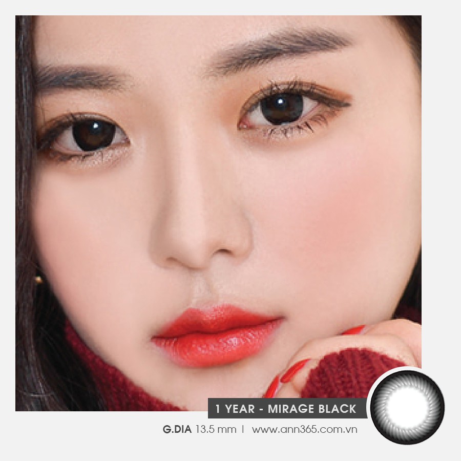 Ảnh Lens Mắt Màu Đen ANN365 Dùng 6 Tháng Mirage Black Cận Đến 7 Độ 1