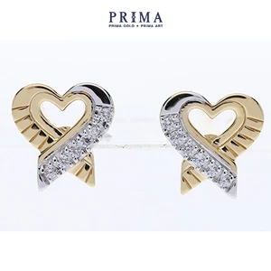PRIMA Bông Tai Kim cương -  9K - BST Golden 9 - Trái Tim - 991E1327