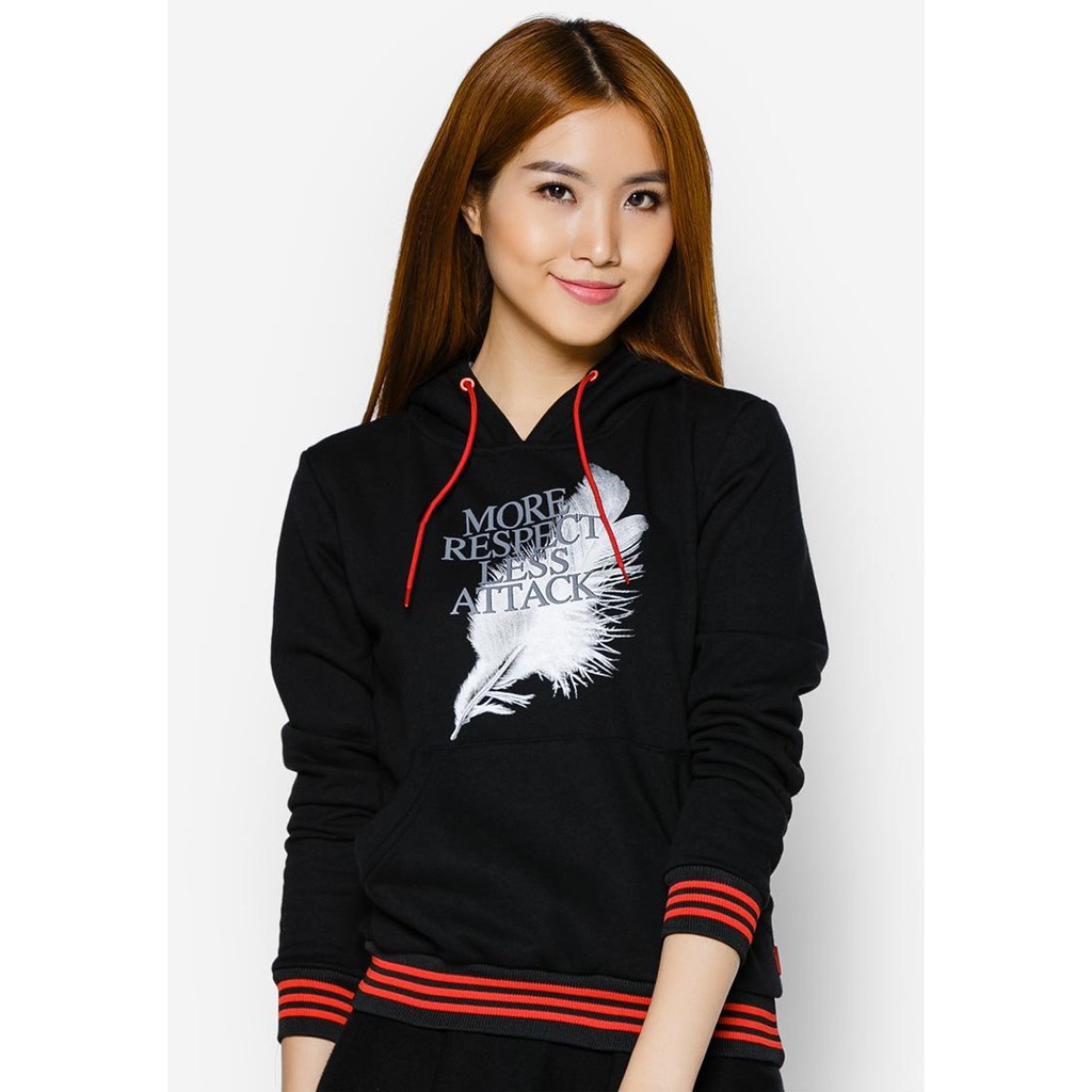 Phúc An – Áo khoác nữ cổ chui hoodie. 4018den