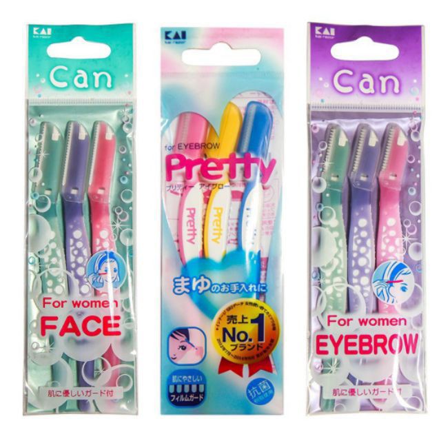 Bộ Dao Cạo Lông Mặt & Chân Mày Nữ Kai Razor (Gói 3 Chiếc) | Shopee Việt Nam