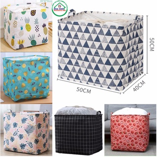 [CÓ NẮP ĐẬY] Hộp Vải Đựng Quần Áo Họa Tiết Cute Thùng,  Hộp Lưu Trữ Đồ Đa Năng Chất Liệu Vải Không Dệt Bền Bỉ Có Nắp Đậy