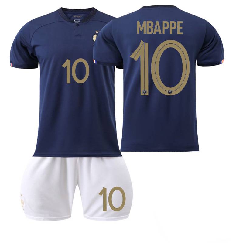 SY3 2 Cái / bộ 22-23 Pháp Áo thun bóng đá sân nhà Giroud Mbappe Dembele Benzema Tee Suit Player Edition YS3