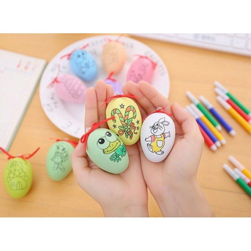Trứng tô màu kèm 4 bút dạ cho bé siêu dễ thương