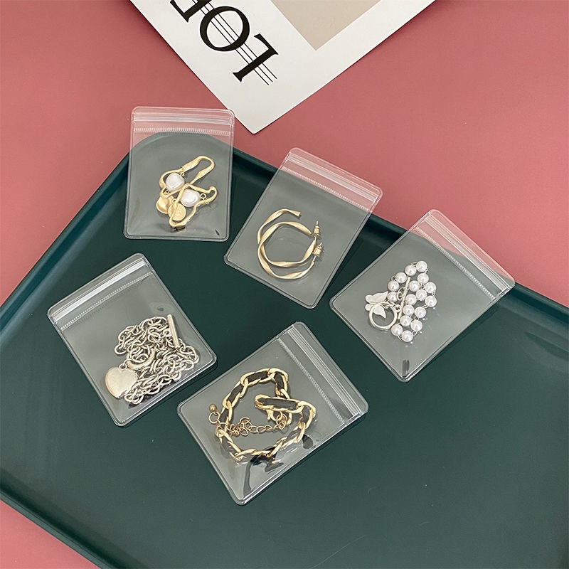 Túi nhựa pvc CASEGRACE màu sắc trong suốt có khóa kéo đựng trang sức tiện dụng