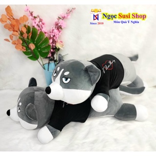 GẤU BÔNG CHÓ HUSKY NẰM SIÊU TO KHỔNG LỒ CAO CẤP